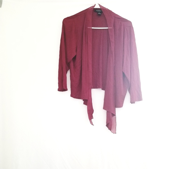 August Silk women's size medium red layered cardigan - Picture 1 of 3